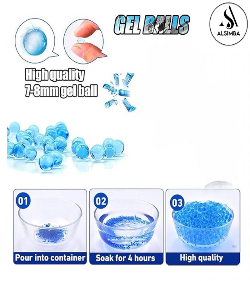 Alsimba 20000 Pcs Gel Balls For Gel Blasters Toygun – Gel Splatter Blaster Refill Packet – Compatible with Gel Ball Blaster – 7.5mm Gel Beads