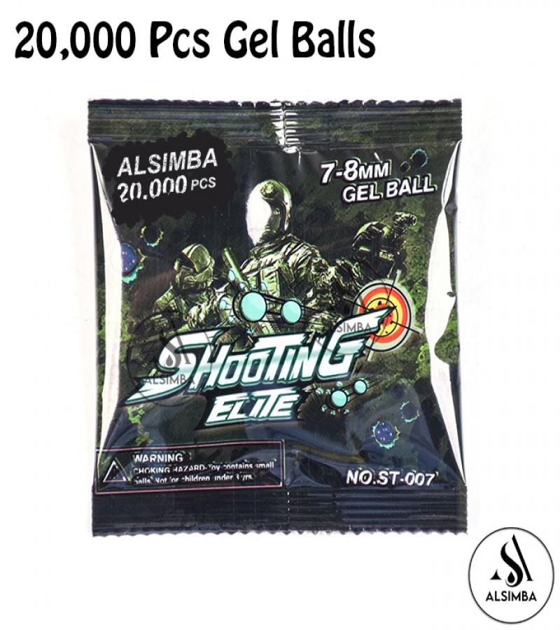 Alsimba 20000 Pcs Gel Balls For Gel Blasters Toygun – Gel Splatter Blaster Refill Packet – Compatible with Gel Ball Blaster – 7.5mm Gel Beads