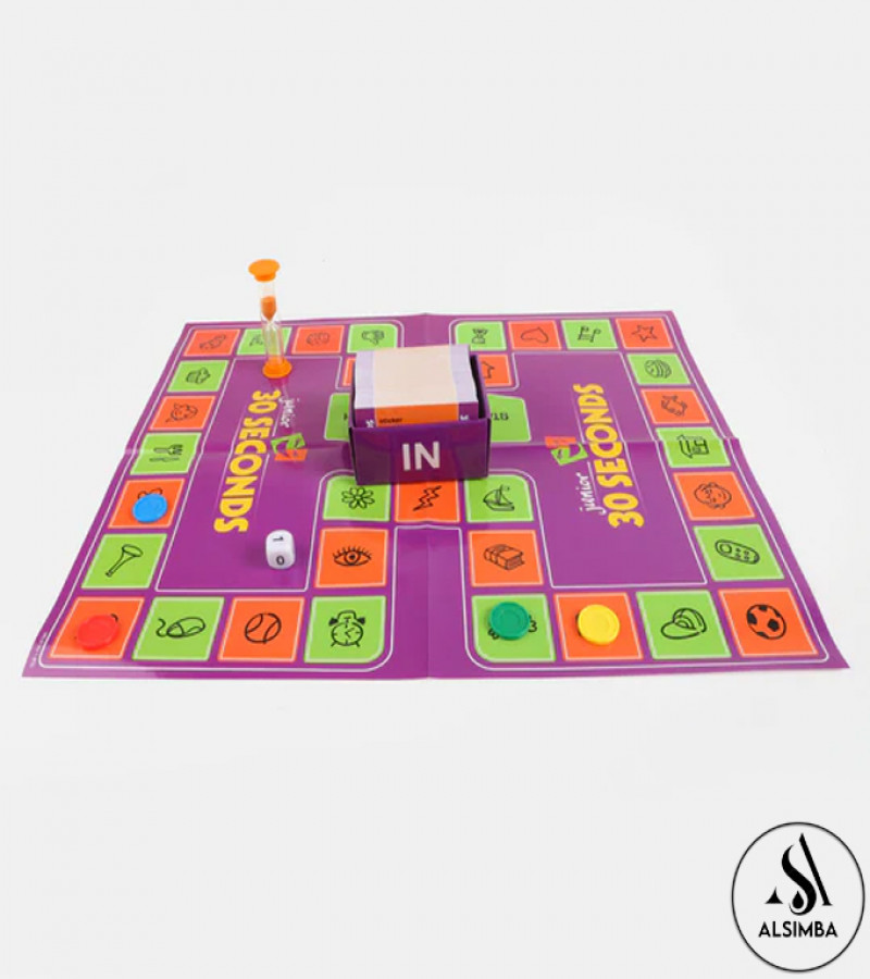 Alsimba 30 Seconds Junior Board Game – Quick Thinking & Talking Game for Kids & Family, Birthday Gift – Purple