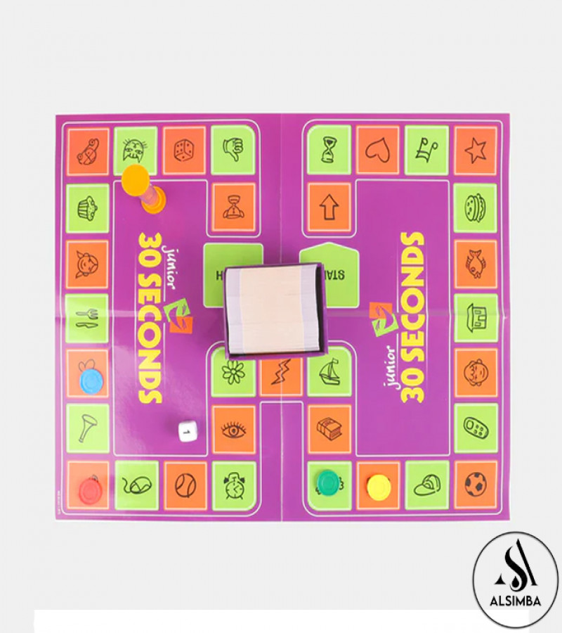 Alsimba 30 Seconds Junior Board Game – Quick Thinking & Talking Game for Kids & Family, Birthday Gift – Purple