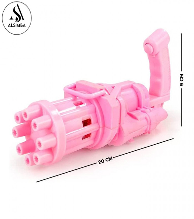 Alsimba 8 Hole Bubble Machine Massive Bubble Gattler Toygun With Bubble liquid for Kids Automatic Electric Bubble Maker Machine - Pink