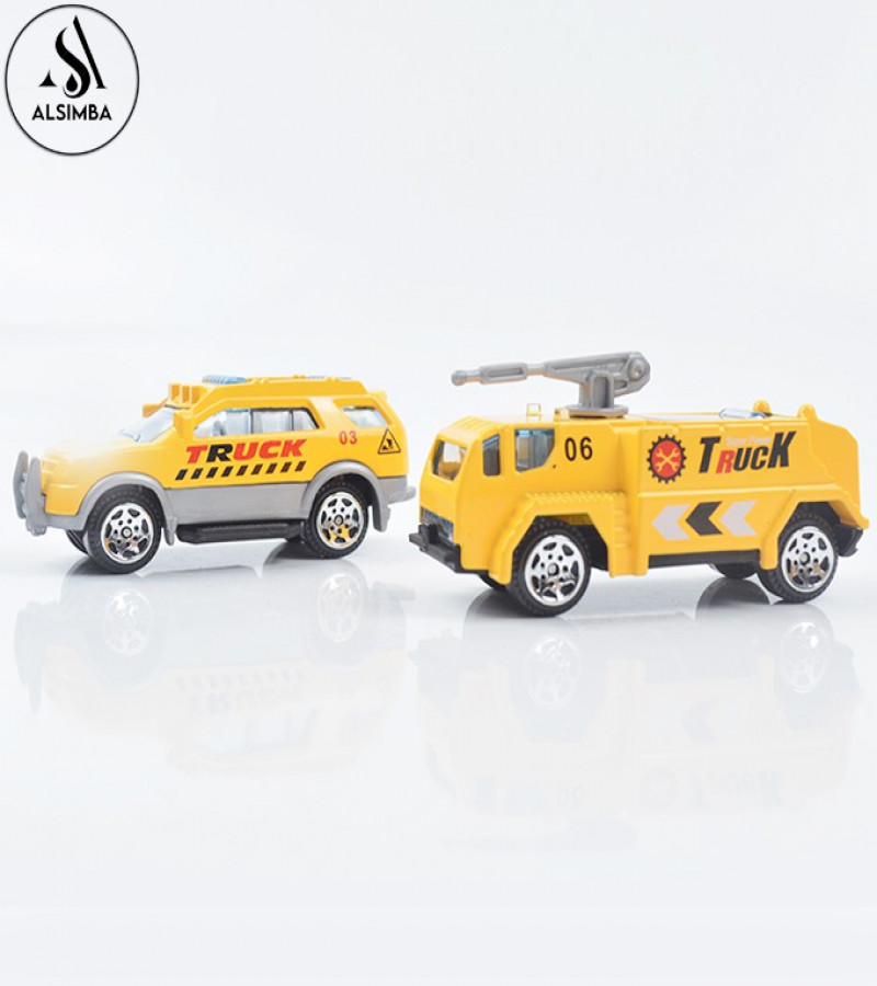 Alsimba 6 Pcs 1:64 Alloy Construction Die-Cast Vehicles Set – Metal Body Engineering Toy Trucks for Kids (3-Inch)
