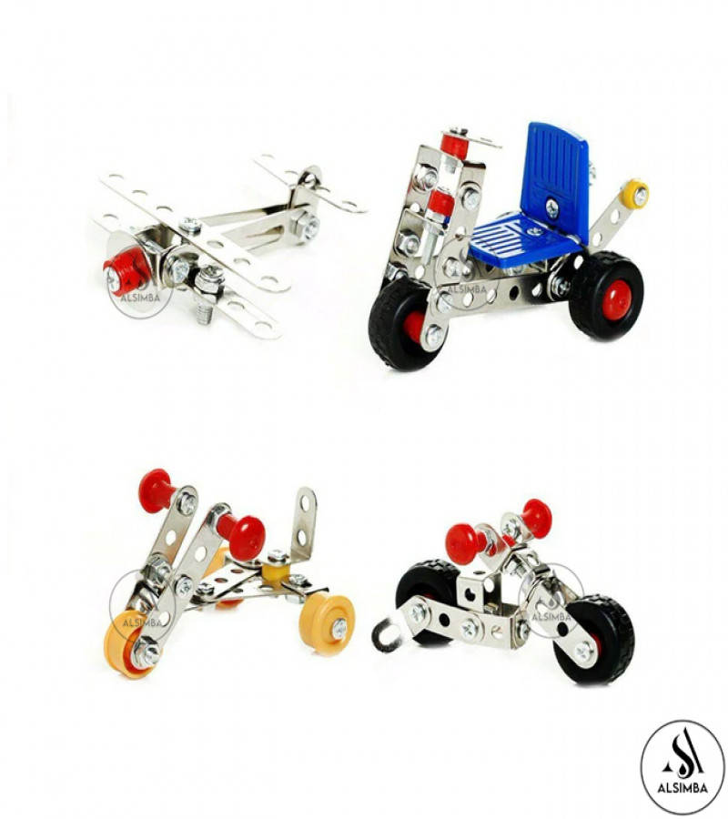 AAlsimba 242-Piece Alloy Mechanics Metal Building Blocks Set - 30 Model Construction Vehicles Kit for Kids & Teens