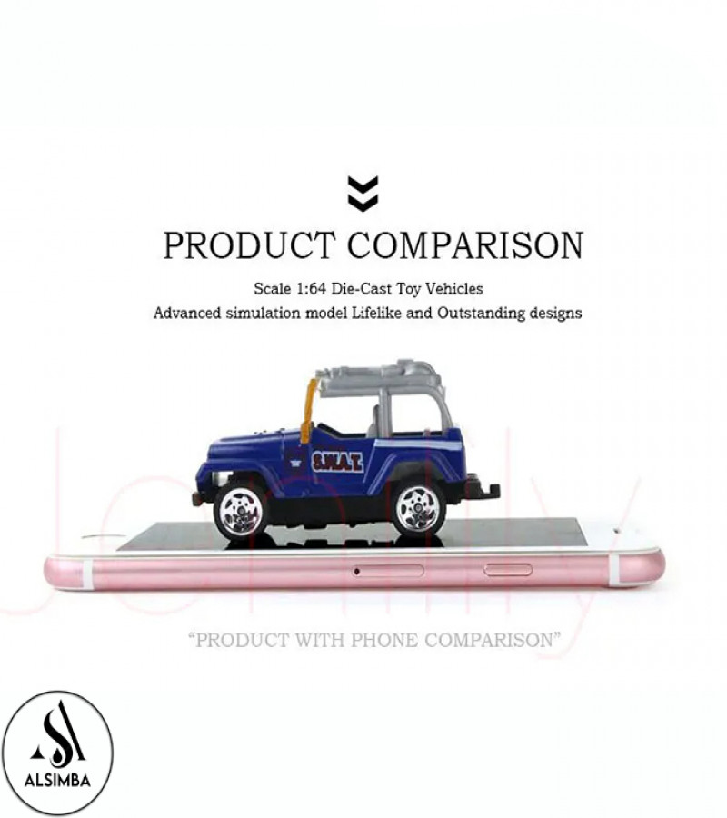 Alsimba 6 Pcs Alloy Police Die-Cast Car Playset 1:64 Scale – Metal Body Kids Toy Vehicles – Mini Police Car Set