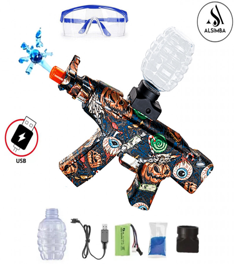AAlsimba Rechargeable Electric Gel Ball Blaster ToyGun for Boys & Kids MP5 AK-47 Style with 1,000 Orbeez Balls Outdoor Fun