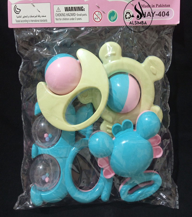 Alsimba Premium Baby Rattles Set - 4 Multicolor Rattles in Safe Pouch Packing - Soft, BPA-Free, for Infants & Toddlers
