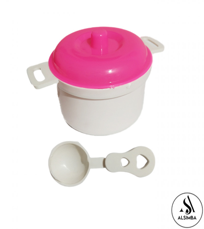 Alsimba Barbie Kitchen Set 8 Pcs Toy for Kids Girls - Pink Plastic Cookware Pots & Cutlery - 4 Inch Pretend Play Set