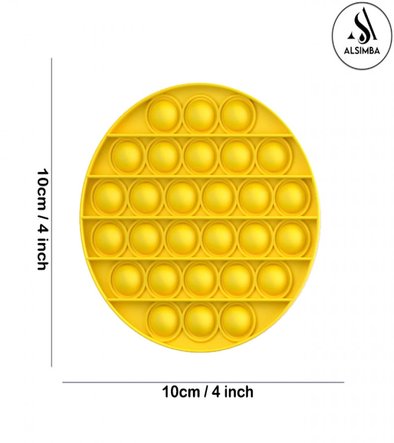 Alsimba BUY 1 GET 1 FREE Push Mini Circle Popit Fidget Toy for Kids – 4” Silicone Bubble Sensory Toy – Multicolor