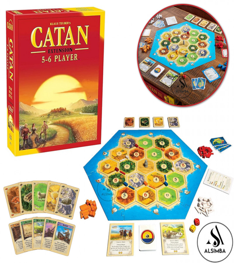Alsimba Catan Extension Trade Build Settle Strategy Board Game Ages 10+ for Family & Adults | 3-4 Players | 60 Min Play