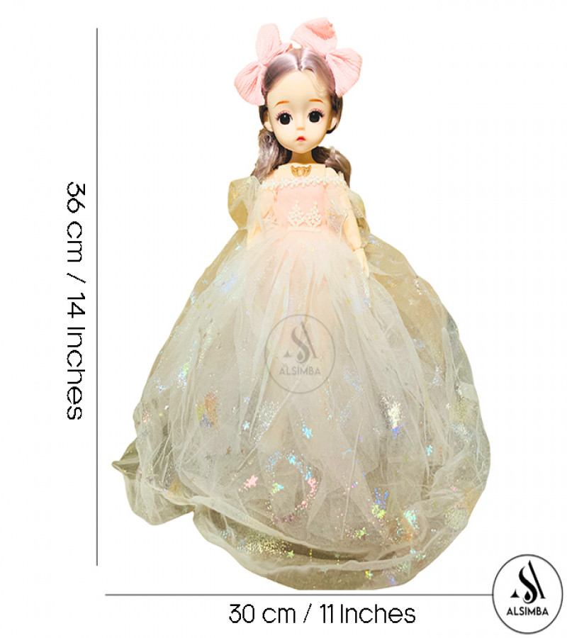 Alsimba Princess Fairy Barbie Doll - 40+ Sounds, Korean Anime Face, Bendable Joints, Wedding Gift Toy, 15" Boxed