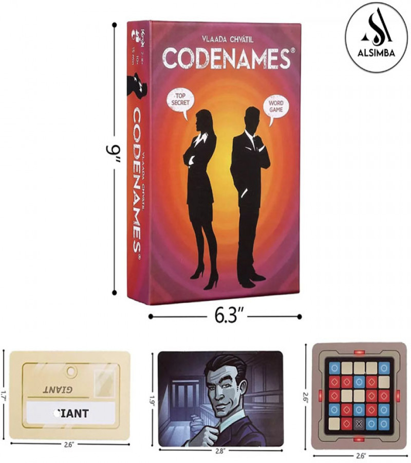 Alsimba Codenames Board Game – Top Secret Family Word Game for 2–8 Players – Fun Strategy Party Game for All Ages