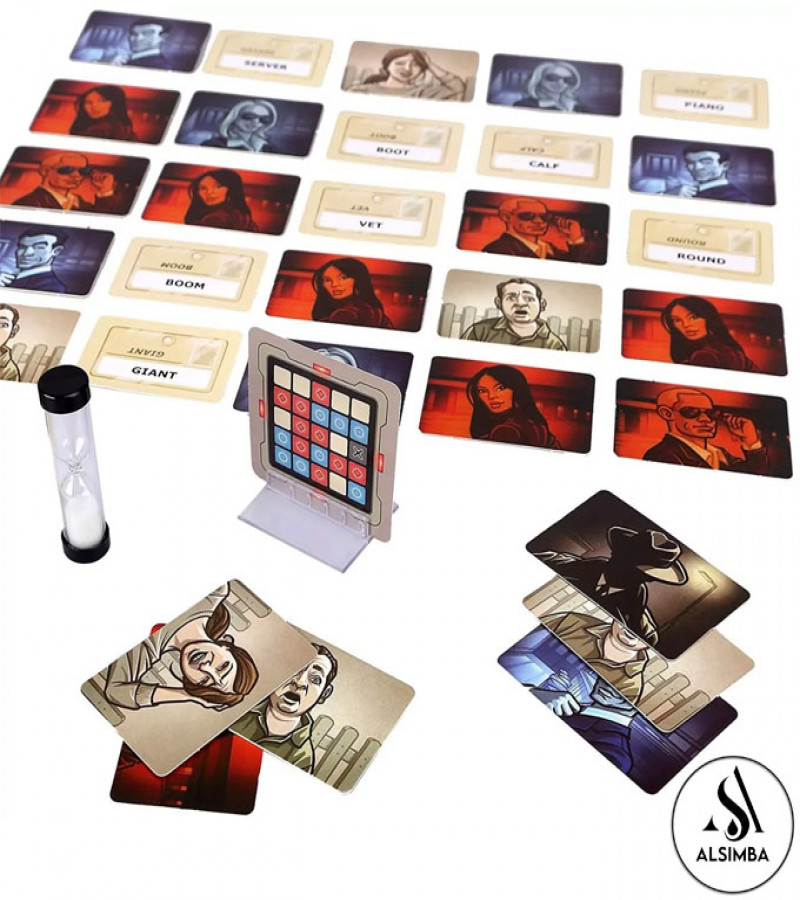 Alsimba Codenames Board Game – Top Secret Family Word Game for 2–8 Players – Fun Strategy Party Game for All Ages