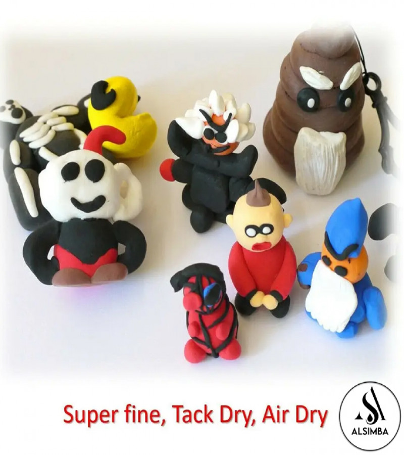 Alsimba Colors Air Dry Clay Pack of 12 for Kids - Non-Toxic Soft & Ultra Light Modeling Clay With 2 Sculpting Tools