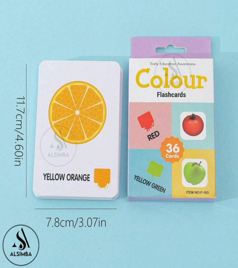 Alsimba Colour Flash Cards Set for Kids – 36 Educational Learning Cards for Toddlers, Preschool & Montessori