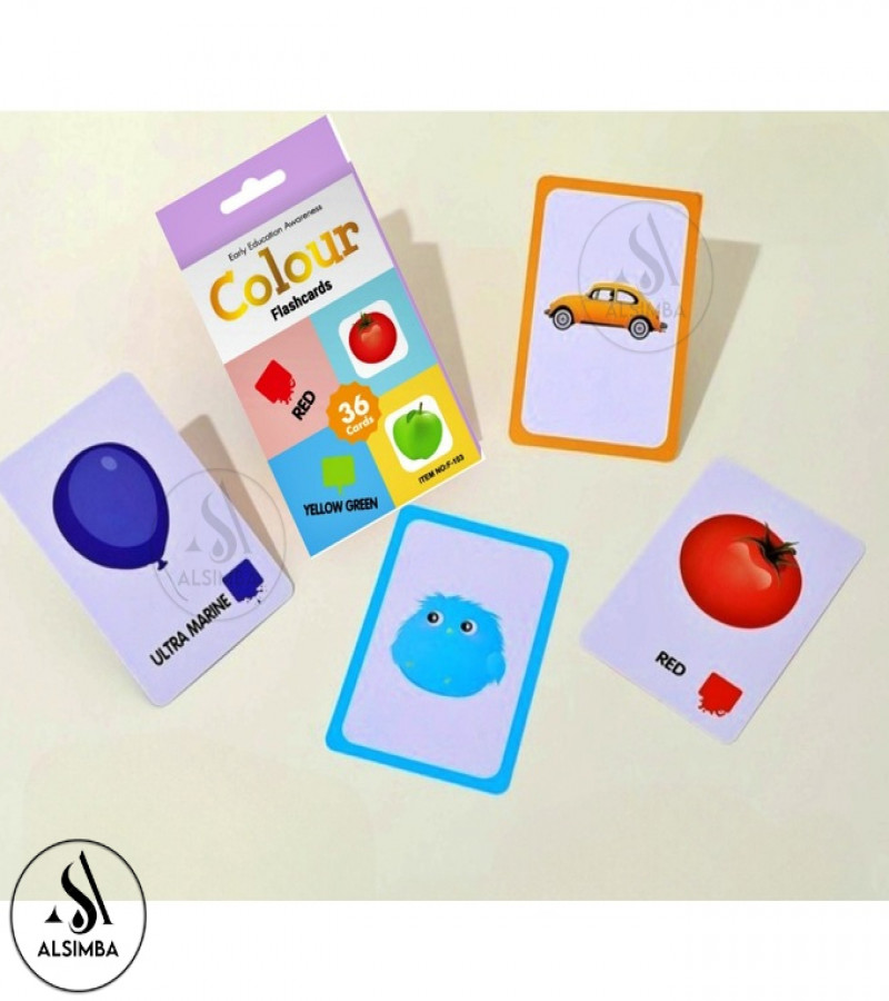 Alsimba Colour Flash Cards Set for Kids – 36 Educational Learning Cards for Toddlers, Preschool & Montessori