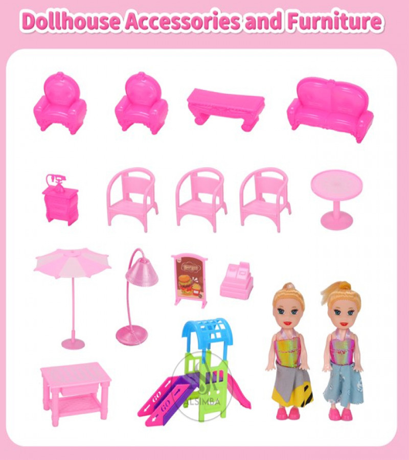 Alsimba Cottage Girl 3-Storey DIY Doll House Villa 201 Pcs | Dream Castle Toy for Kids | 8 Rooms Big Gift Playset