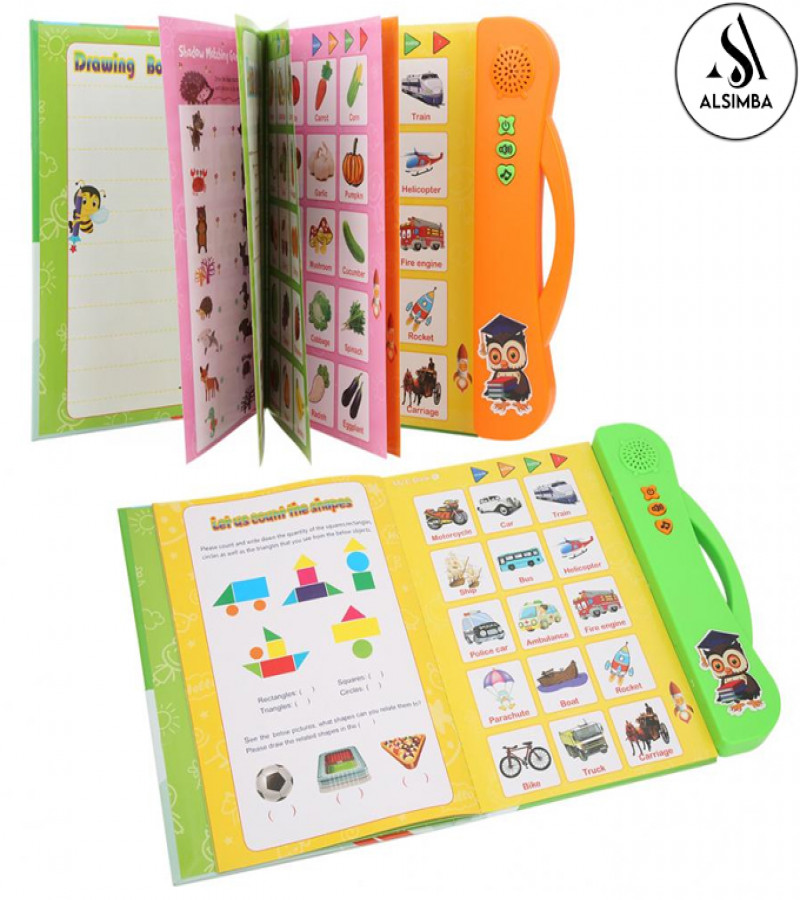 Alsimba Kids Learning E-Book with Touch Sound | ABC 123 Colors Shapes Animals Fruits | Preschool Educational Toy
