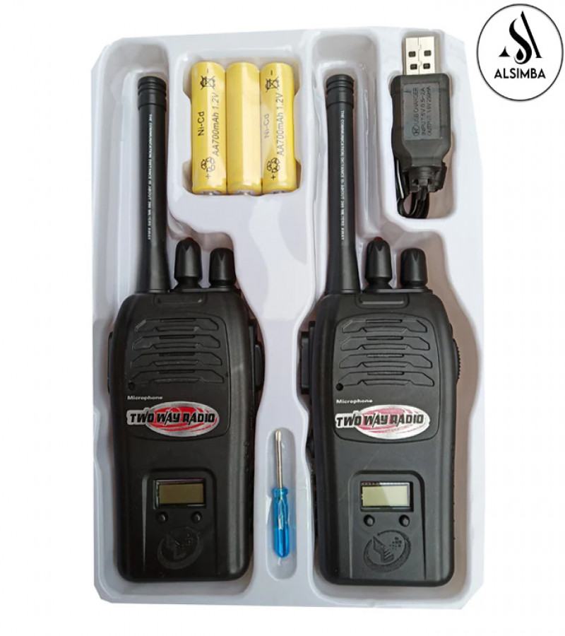 Alsimba 190M Walkie-Talkie Duo Set for Kids – Noise Cancelling, Radio Play, 11" Jet Black Long Range Adventure Radios