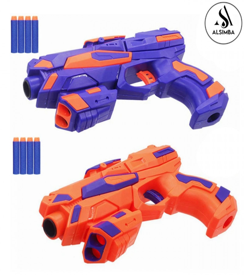Alsimba Frost Nova Soft Nerf Dart Manual Toy Gun for Kids – 3 Darts & Stick-On – 8" Blue – Safe Plastic – High Quality