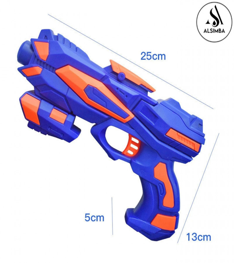 Alsimba Frost Nova Soft Nerf Dart Manual Toy Gun for Kids – 3 Darts & Stick-On – 8" Blue – Safe Plastic – High Quality