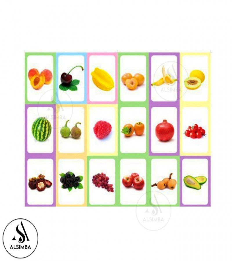 Alsimba Fruits Flash Cards Set for Kids – 36 Educational Flash Cards for Toddlers, Preschool & Early Learning