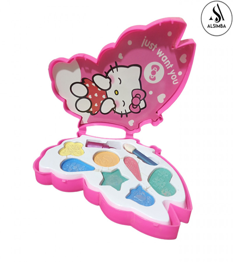 Alsimba Hello Kitty Butterfly Makeup Kit Toy for Girls – Mini Foldable Dressing Case – Multicolor – 9 Inch