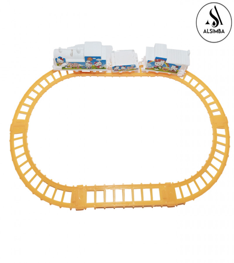 Alsimba Hello Kitty Electric Train Set Toy for Kids, Battery Operated Gauge Track – Pink – Girls & Boys Gift