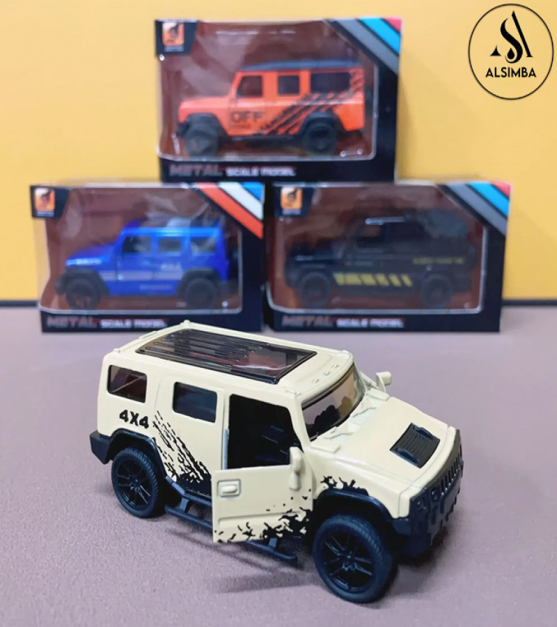 Alsimba Hummer 4×4 Die-Cast Toy Car – 1:43 Scale Model – Openable Doors – 3-Inch Mini SUV – Metal Build – Yellow