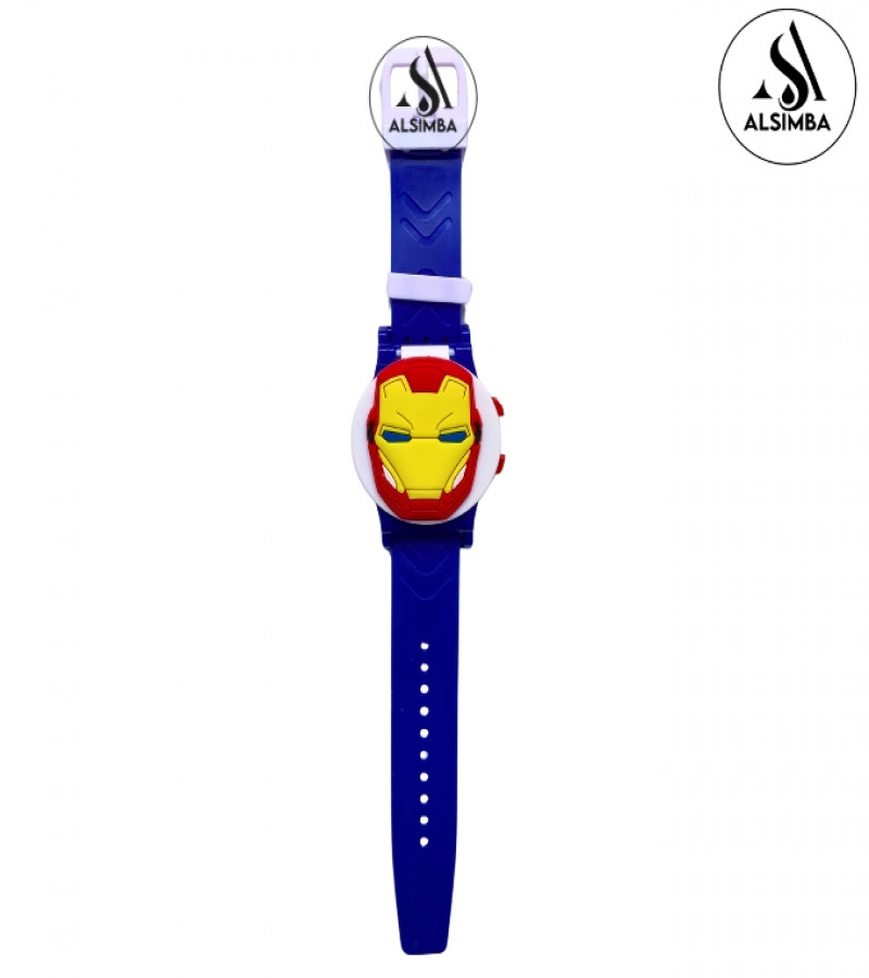 Alsimba Ironman Character Wrist Watch for Kids Boys – Stylish Cartoon LED Timepiece for Children with Adjustable Strap – Comfortable