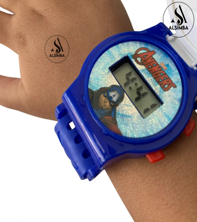 Alsimba Ironman Character Wrist Watch for Kids Boys – Stylish Cartoon LED Timepiece for Children with Adjustable Strap – Comfortable