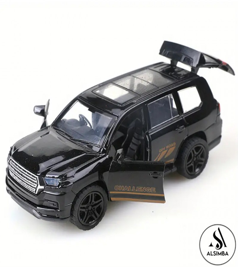 Alsimba Lexus Land Cruiser Prado Alloy Toy Car – 5" Die-Cast Metal Model – Opening Hood & Doors – Black Kids Vehicle