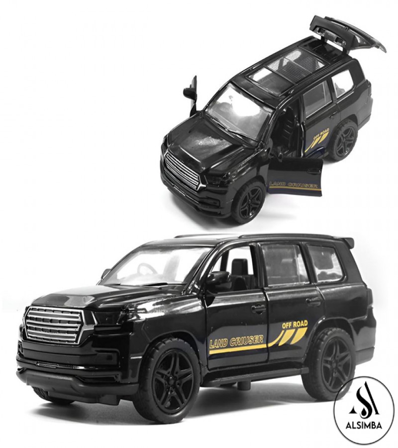 Alsimba Lexus Land Cruiser Prado Alloy Toy Car – 5" Die-Cast Metal Model – Opening Hood & Doors – Black Kids Vehicle