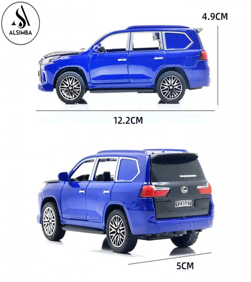 Alsimba Lexus Land Cruiser Prado Die-Cast Toy Car for Kids – 5" Alloy Model with Lights, Music, Openable Doors – Blue