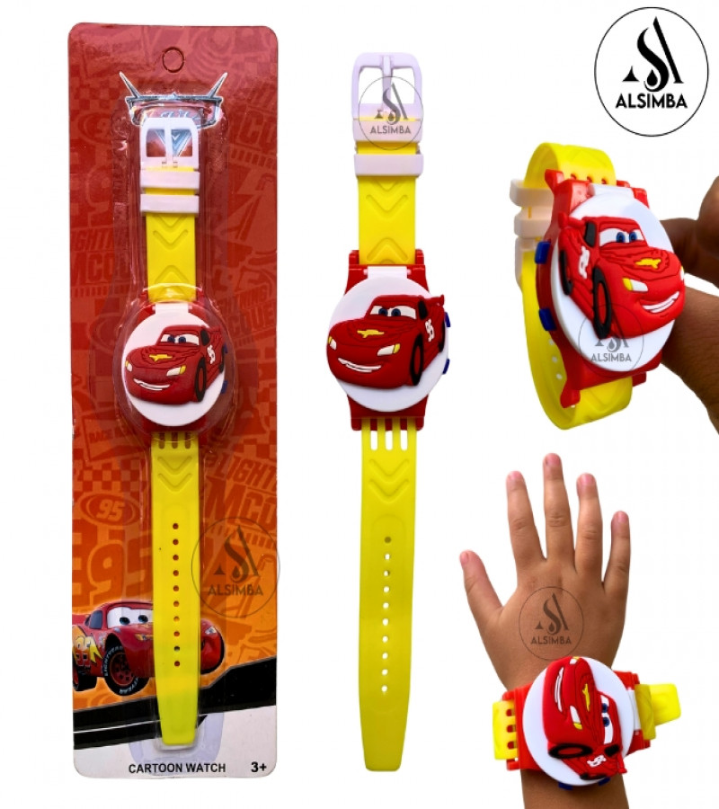 Alsimba Lightning McQueen Character Wrist Watch for Kids Boys – Stylish Cartoon LED Timepiece for Children with Adjustable Strap – Comfortable