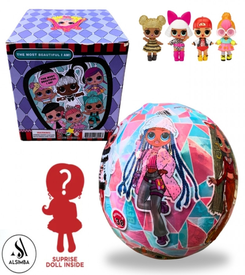 Alsimba LOL Surprise Dolls Set for Kids - 7-Layer Surprise Ball with Doll, Accessories & Outfits - Ages 3+ - Purple Box
