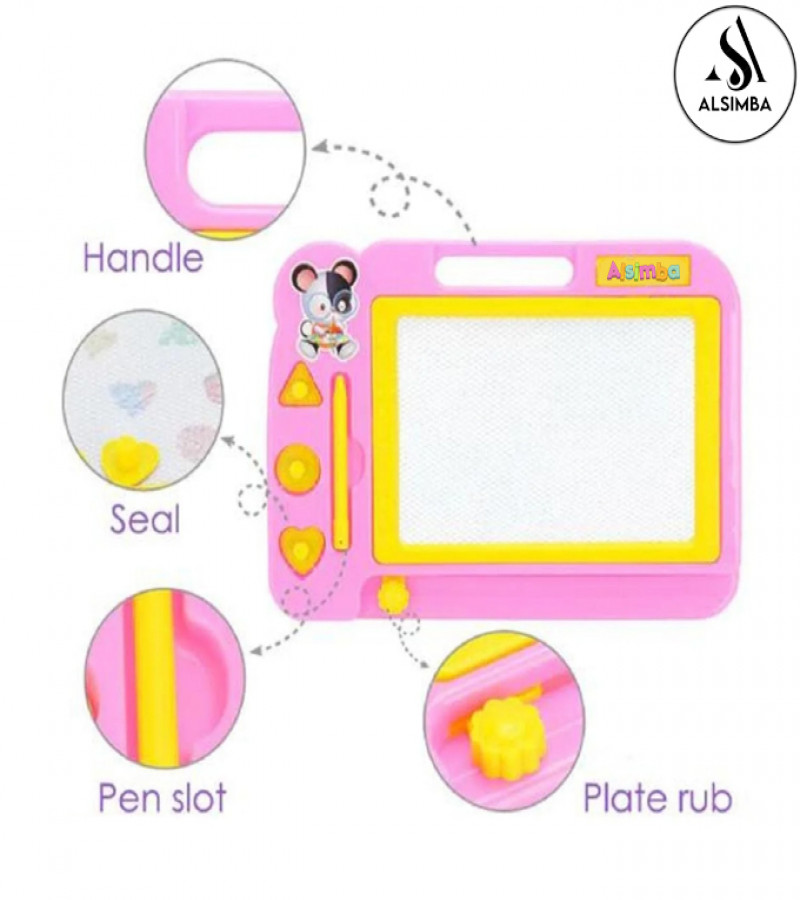 Alsimba Magic Slate Special Edition 20x27cm – Kids Writing & Drawing Board with Pen & Stamps, Random Color