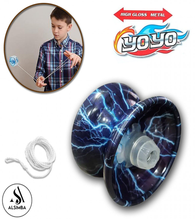 Alsimba Magical YOYO Old is Gold Toy for Kids – Blue Alloy Diecast Metal Yo-yo with String, Bearing & Gift Ring