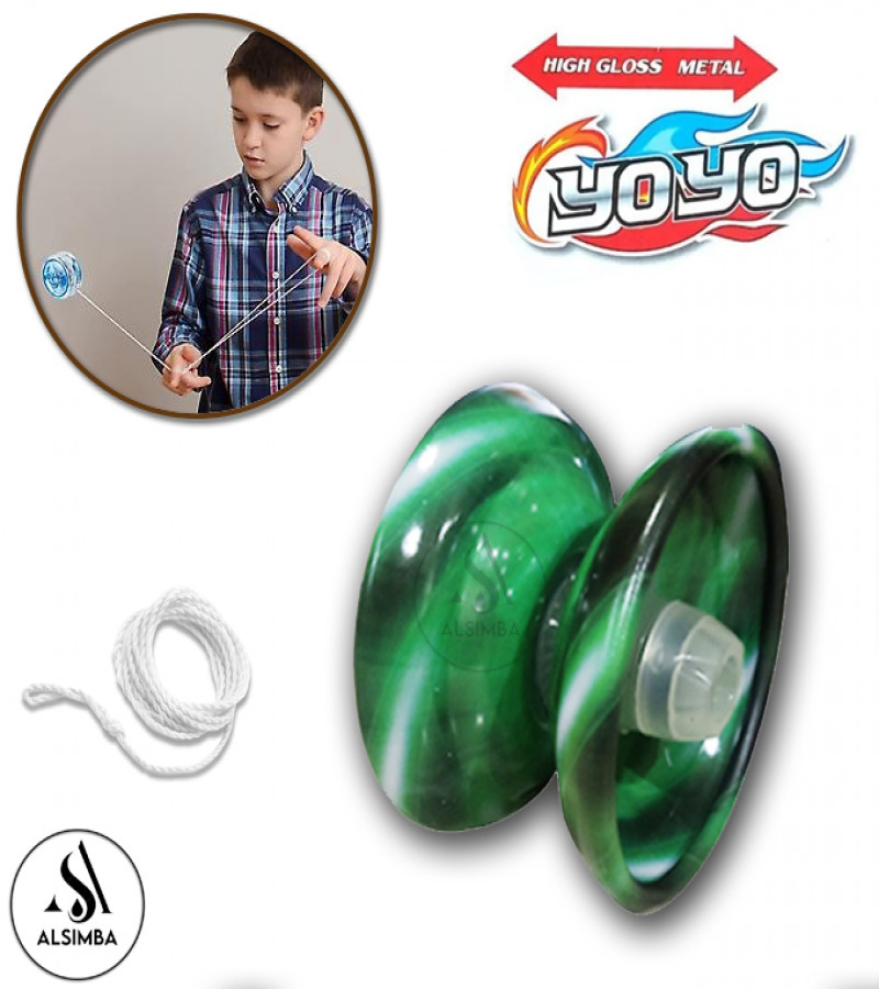 Alsimba Old is Gold YOYO Toy for Kids – Grass Green Metal Diecast Funky Alloy Yo-yo with String & Bearing Ring Gift