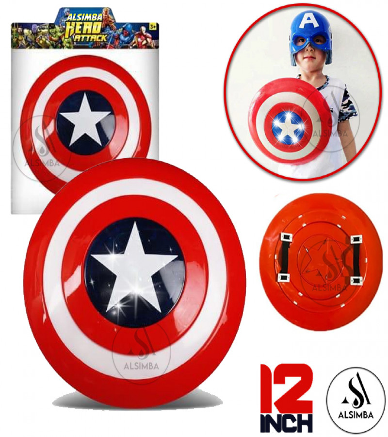 Alsimba Marvel Avengers Endgame Captain America Shield Toy with Light & Sound for Kids Roleplay Cosplay - 12 Inch