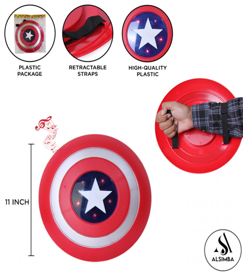 Alsimba Marvel Avengers Endgame Captain America Shield Toy with Light & Sound for Kids Roleplay Cosplay - 12 Inch