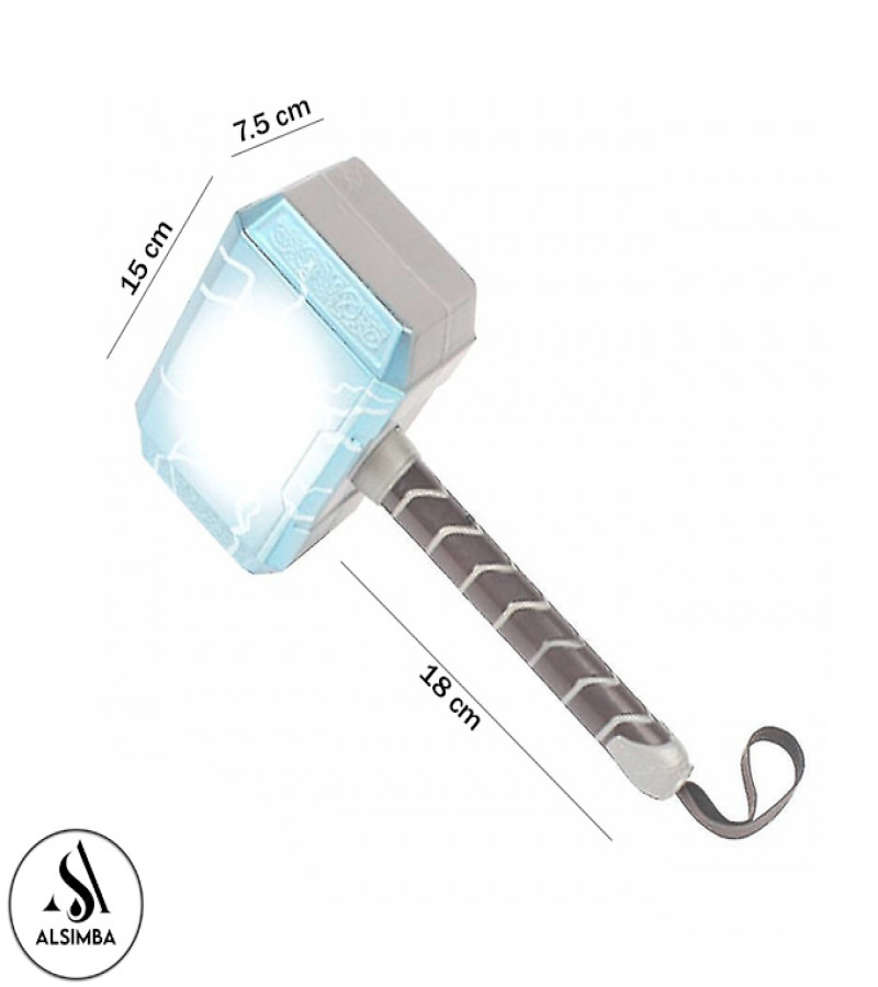 Alsimba Marvel Avengers Thor Hammer LED Toy with Lights & Music – 12" Special Edition for Kids – Premium Quality
