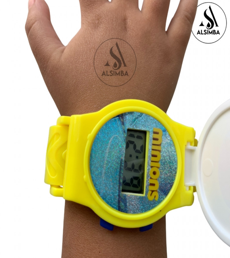 Alsimba Minions Character Wrist Watch for Kids Boys – Stylish Cartoon LED Timepiece for Children with Adjustable Strap – Comfortable