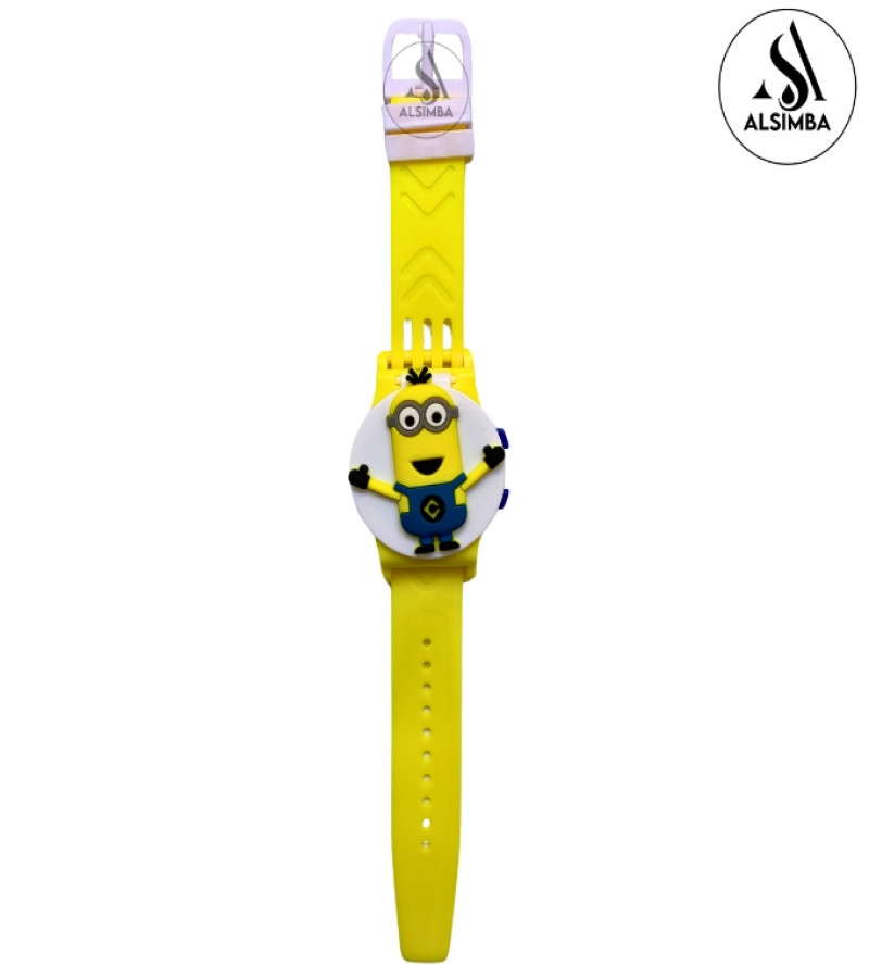 Alsimba Minions Character Wrist Watch for Kids Boys – Stylish Cartoon LED Timepiece for Children with Adjustable Strap – Comfortable