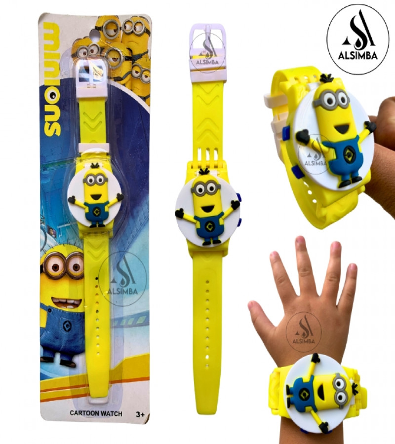 Alsimba Minions Character Wrist Watch for Kids Boys – Stylish Cartoon LED Timepiece for Children with Adjustable Strap – Comfortable