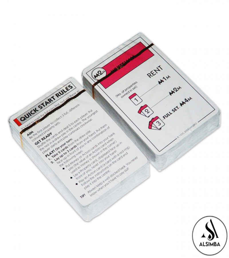 Alsimba Monopoly Deal Card Game – 110 Cards Fast Strategy Game for Kids & Adults – Family Fun – Ages 8+ – Black Edition