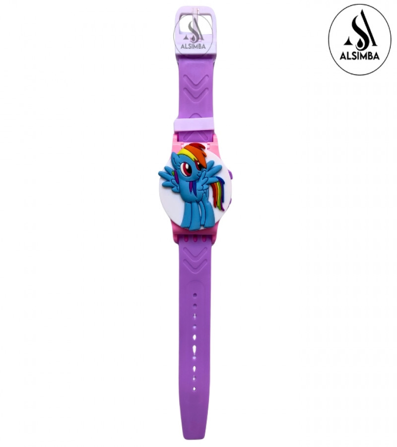 Alsimba My Little Pony Kids Watch – Digital Character Wrist Watch for Girls 3+ – Adorable LED Time Watch with Cartoon Screen – Comfortable
