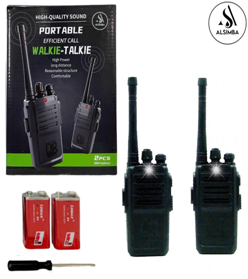 Alsimba Kids Walkie-Talkies Set – 10" Portable 2-Way Radios with Noise Reduction, 50m Range, Battery Operated – Black