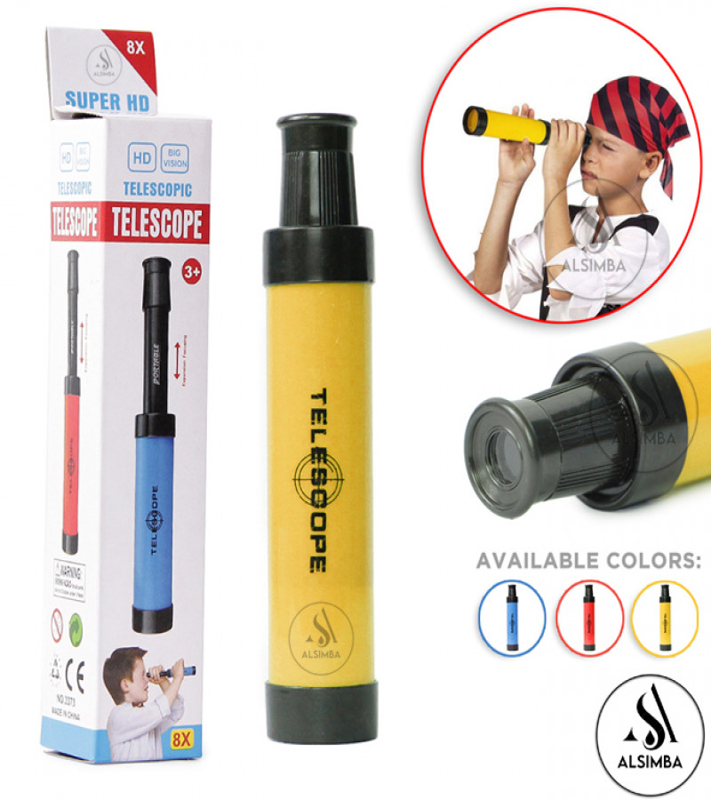 Alsimba Mini Pocket Telescope Toy for Kids – Collapsible Spyglass, Retractable Educational Pretend Play Science Gift