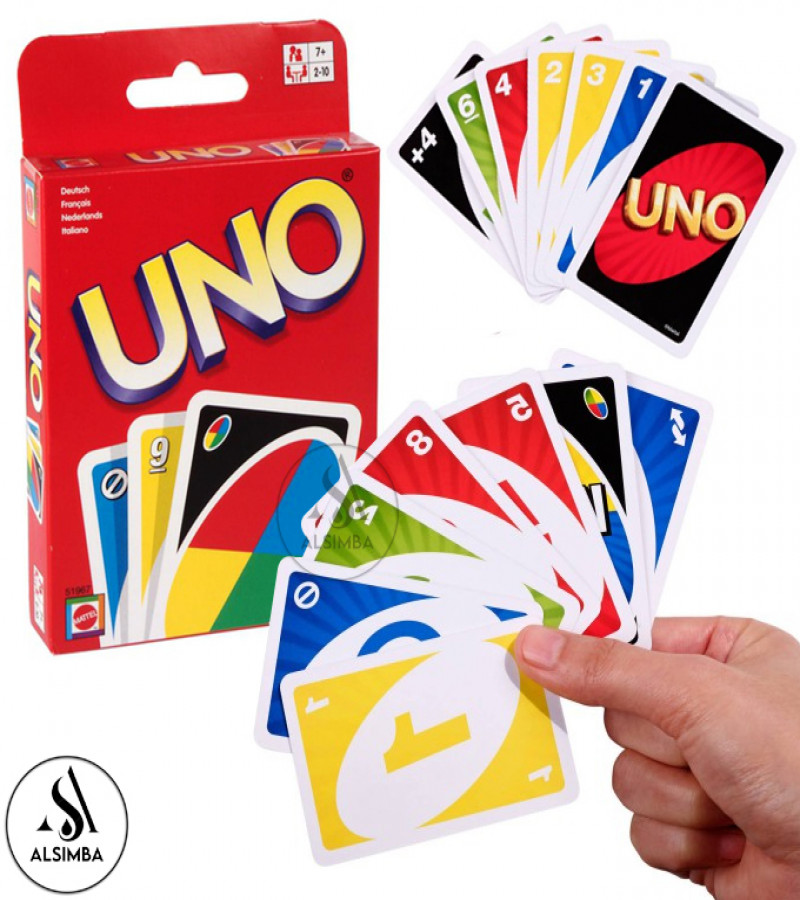 Alsimba Original UNO Cards Pack - 108 Premium Laminated Cards for Kids & Adults, Family Game, Multicolor Edition