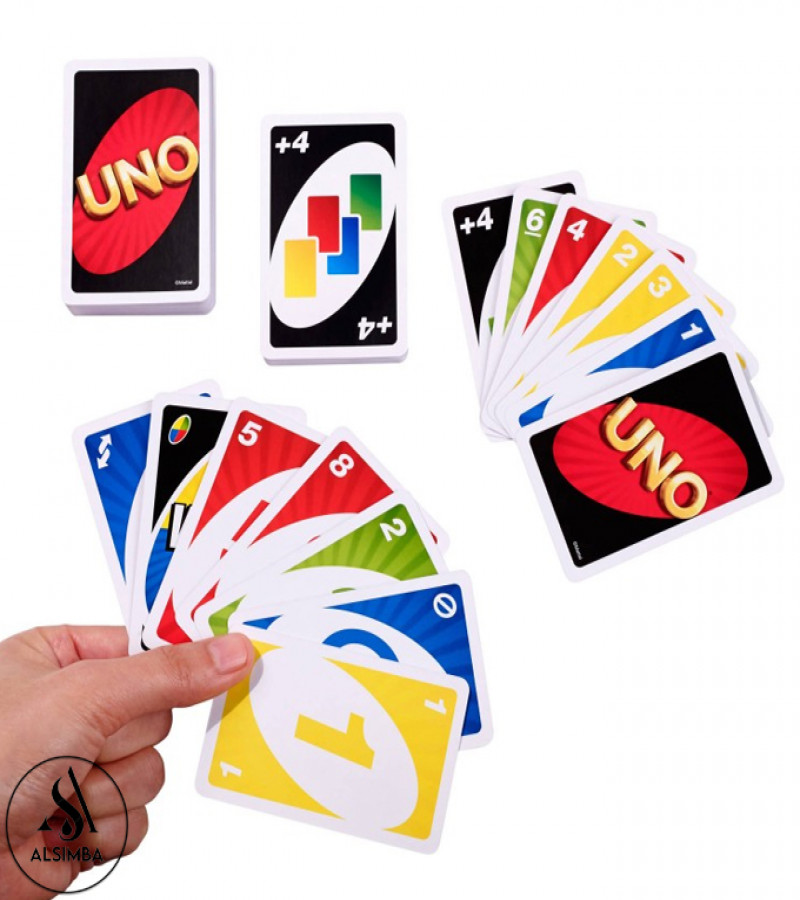 Alsimba Original UNO Cards Pack - 108 Premium Laminated Cards for Kids & Adults, Family Game, Multicolor Edition